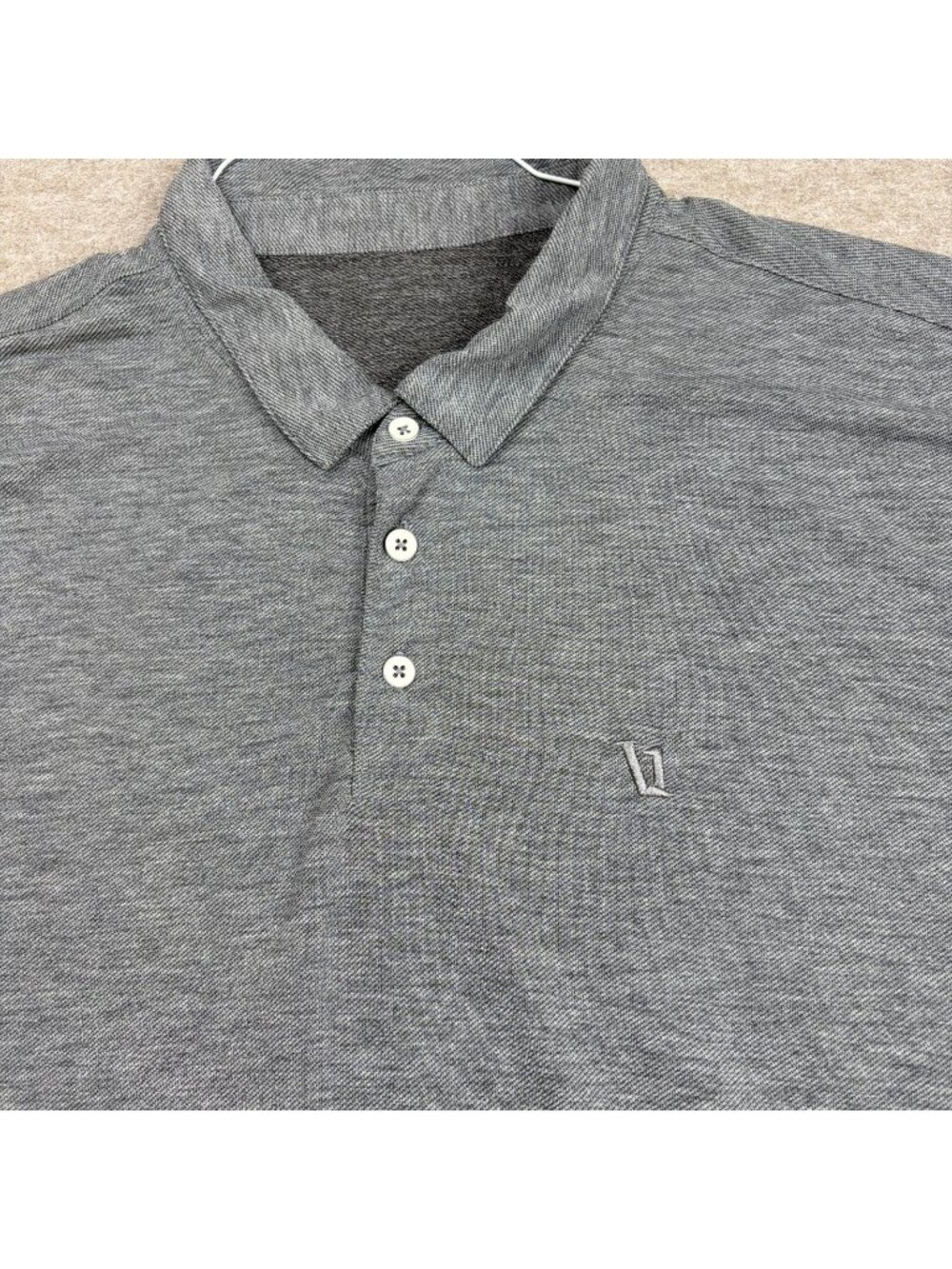 Vuori Mens Polo Shirt XL Gray Heather Knit Twill Polo V1004